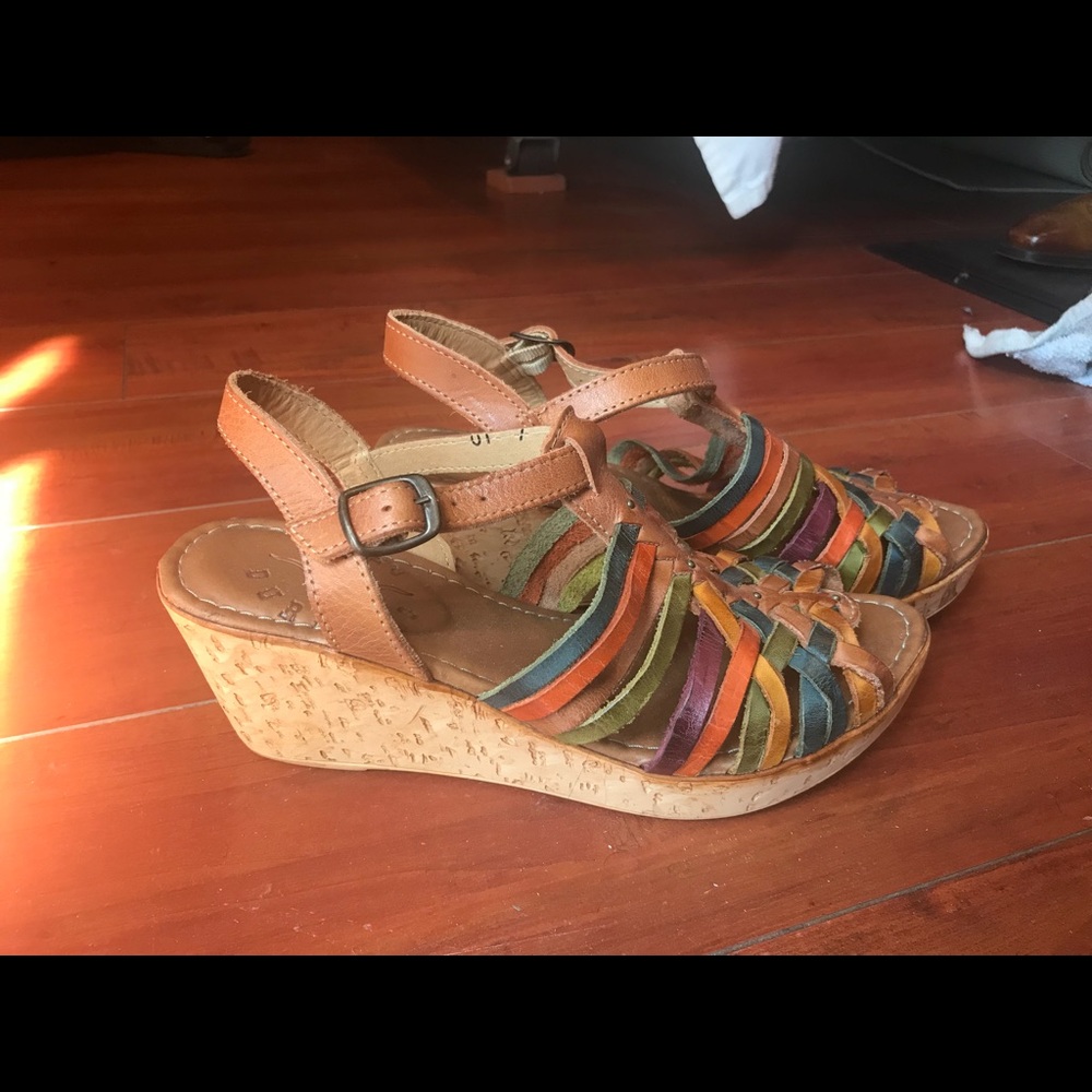 Leather multicolor platforms
